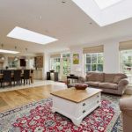 kitchen and house extension with sky lights